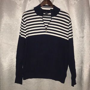 Blue zip up sweater